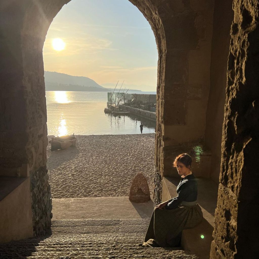 Miriam Leone sul set de I Leoni di Sicilia